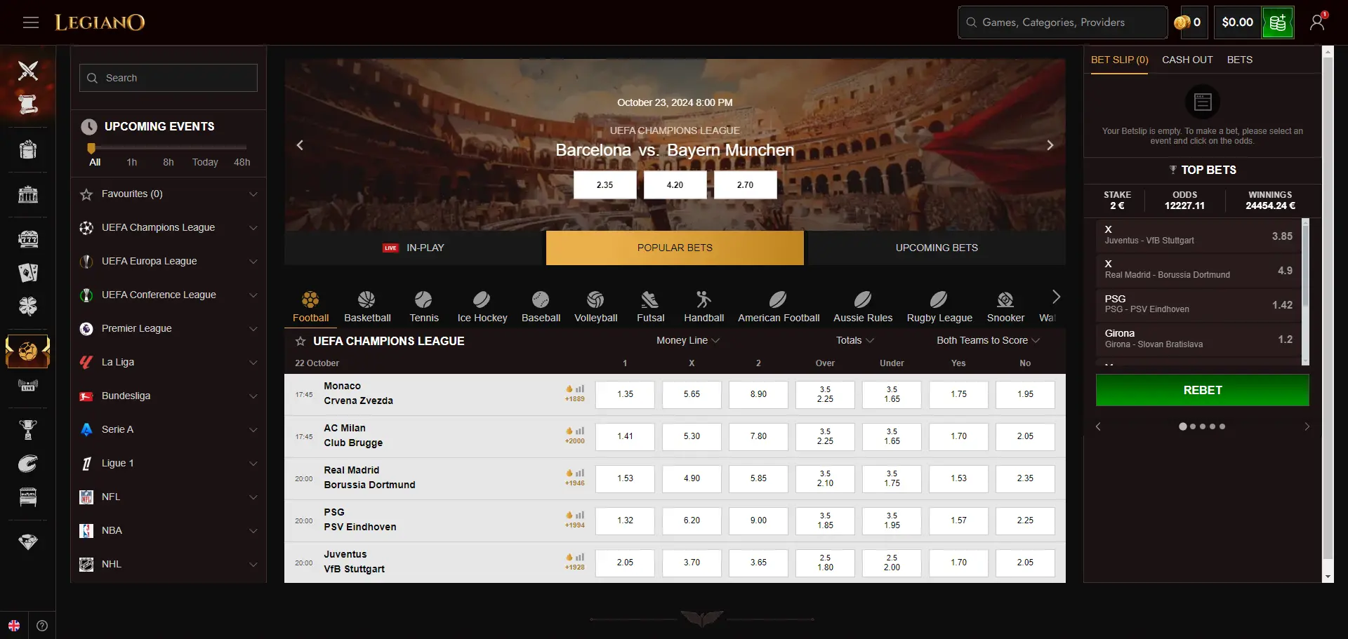 Legiano Review 2024 - $500 + 200 Free Spins