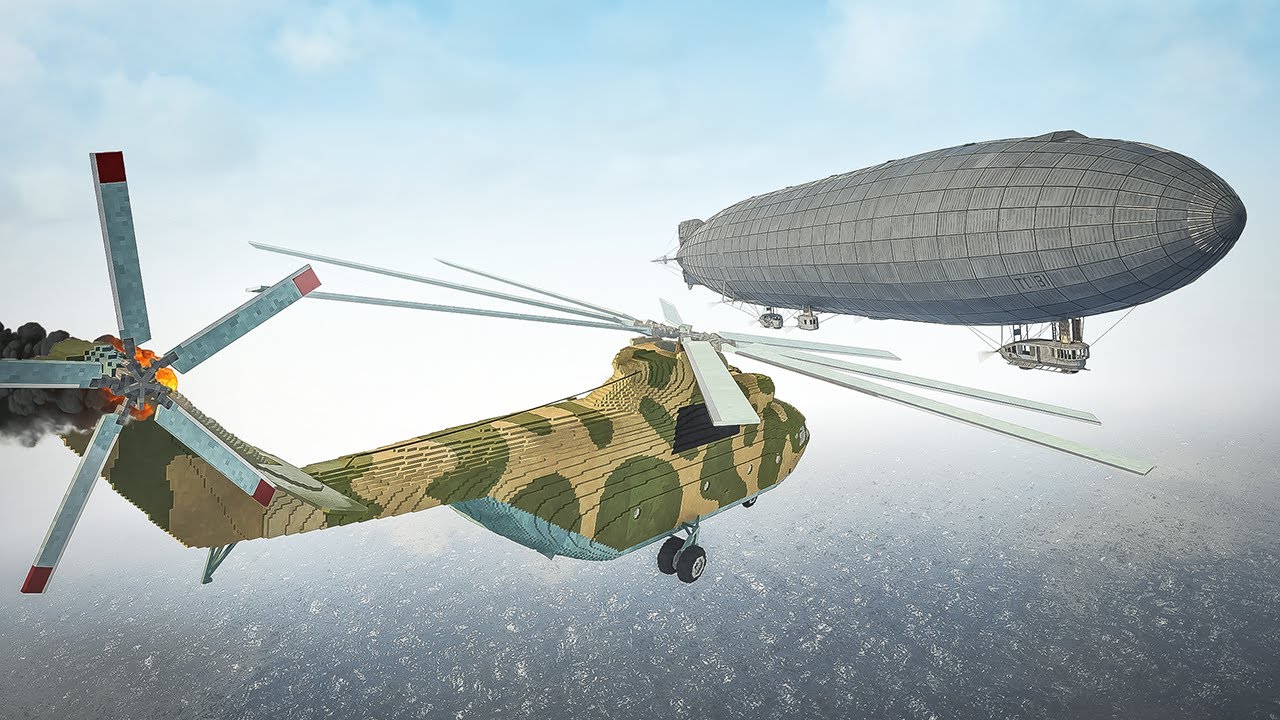 Helicopters Crash into Giant Zeppelin Airship | Teardown - YouTube