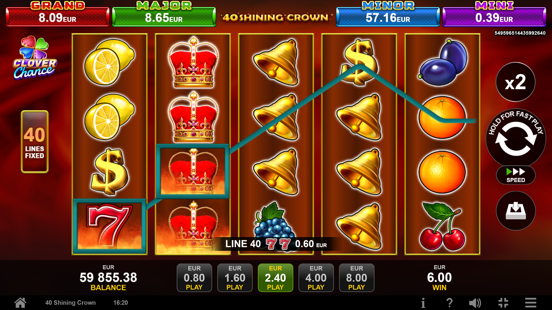 40 SHINING CROWN CLOVER CHANCE - EGT DIGITAL