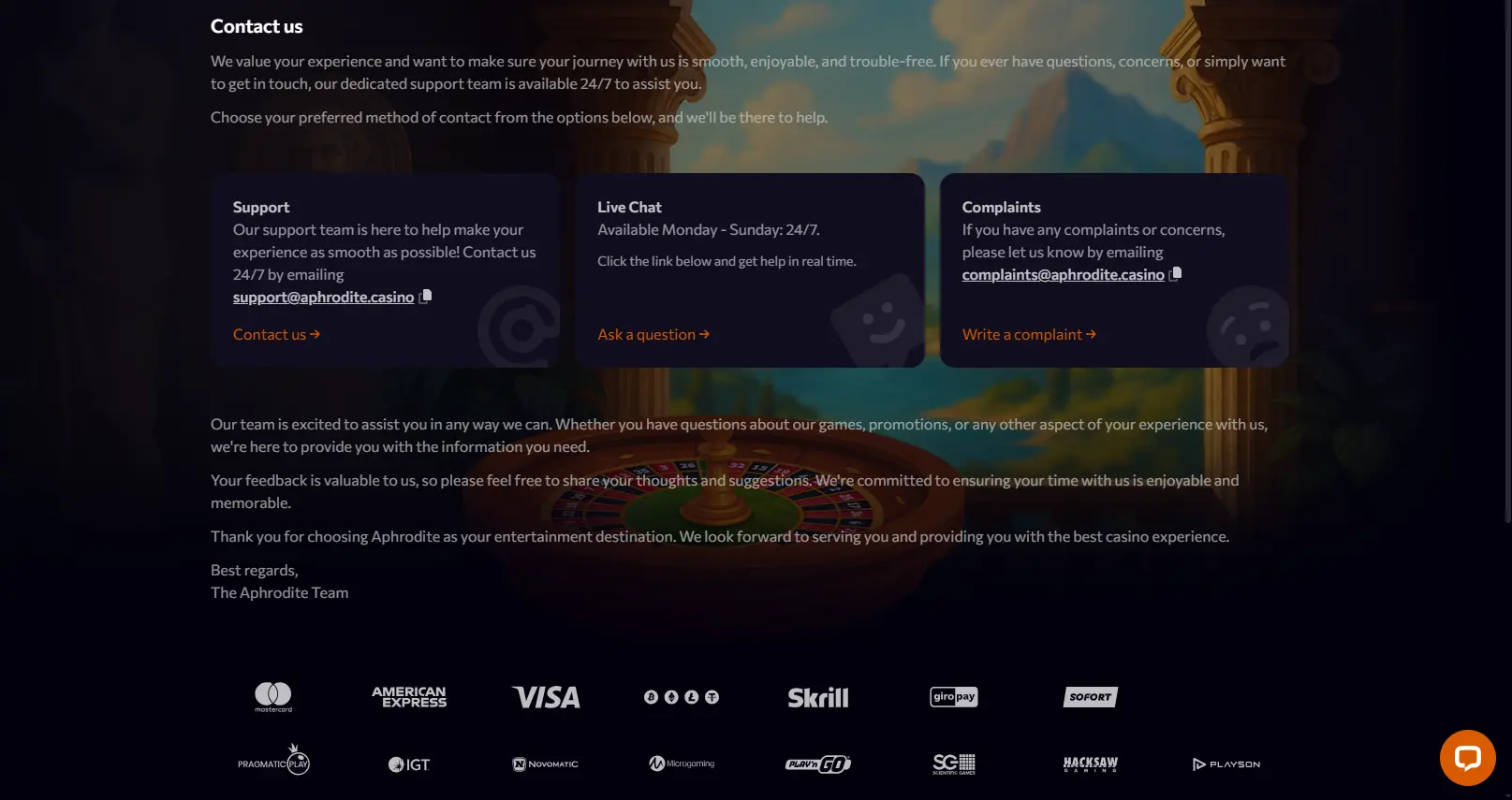 Aphrodite Casino | Not on Gamstop