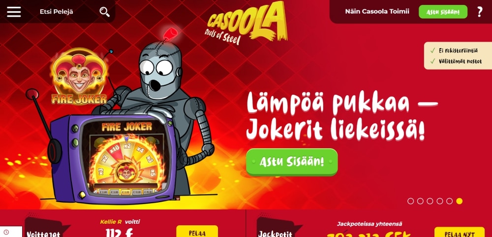 Casoola | Uusi suomalainen kasino - nappaa 100 ilmaiskierrosta nyt!