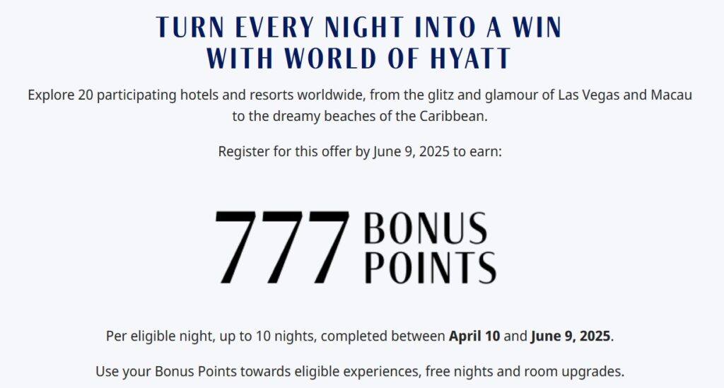 Hyatt Promotions: Bonus Points and Miles at Select Properties