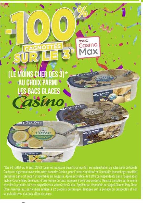Promo Bacs Glaces Casino chez Géant Casino - iCatalogue.fr