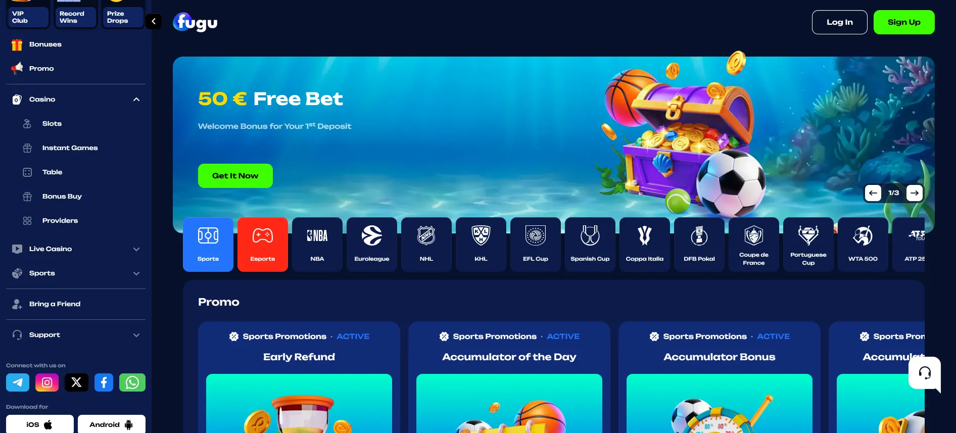 Fugu Casino → Bonuss 600€ + 500 Bezmaksas Griezieni (2026)