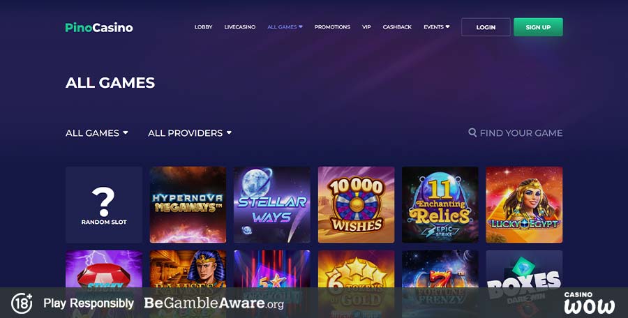 Pino Casino - Reviews, Ratings, Games, Bonuses - CasinoWow
