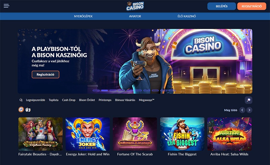 Bison Casino Vélemények - 200 000 HUF + 100 Ingyen Pörgetés
