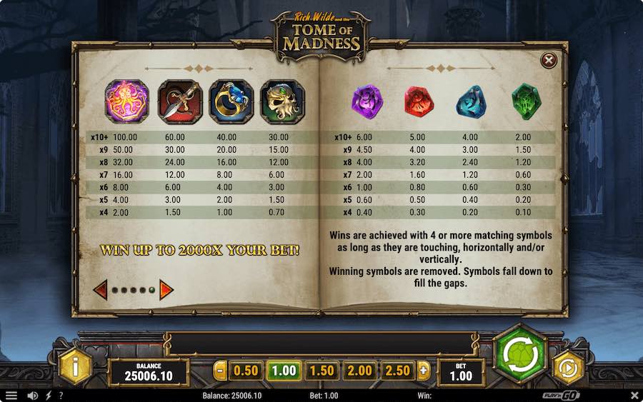 Rich Wilde and the Tome of Madness Slot Demo | RTP 96.59% | Free Play