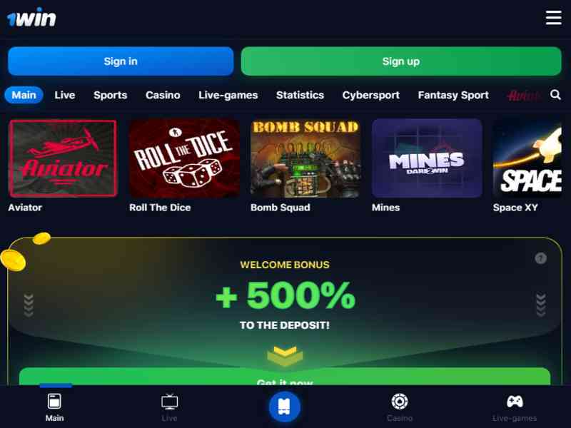 Online casino 1win - games and slots on the official website 1win