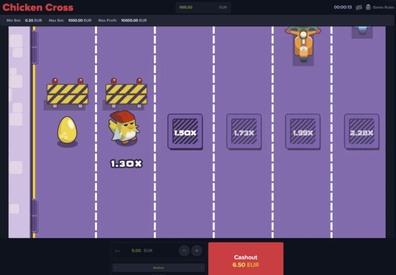 Chicken Cross Jouer gratuitement au jeu de casino (+bonus)