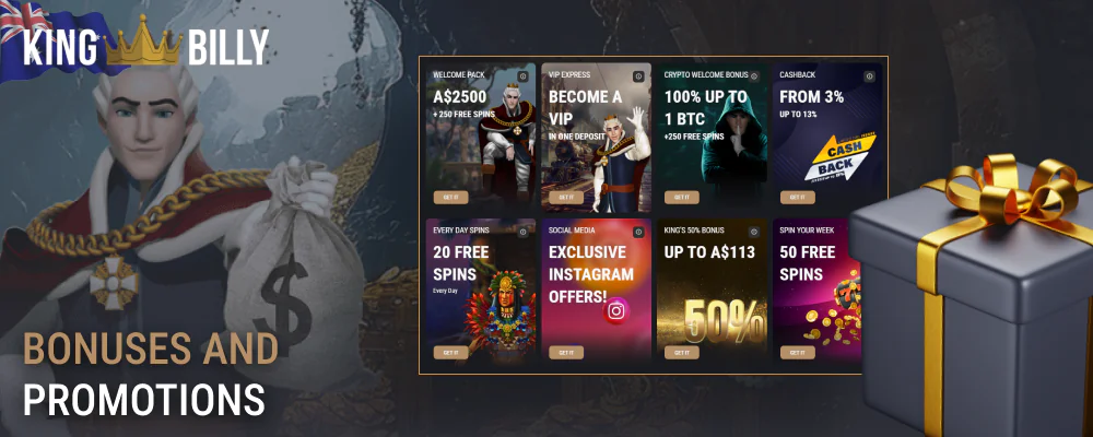 King Billy Casino Bewertung - 50 FS Bonus ohne Einzahlung