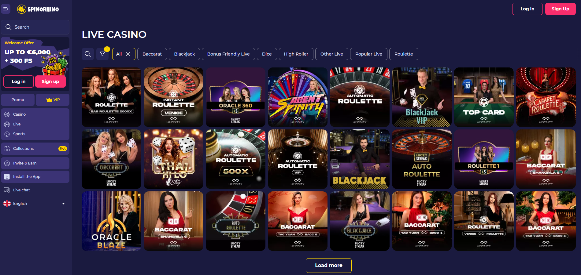 beste eerste stortingsbonus bij Spinorhino Casino
