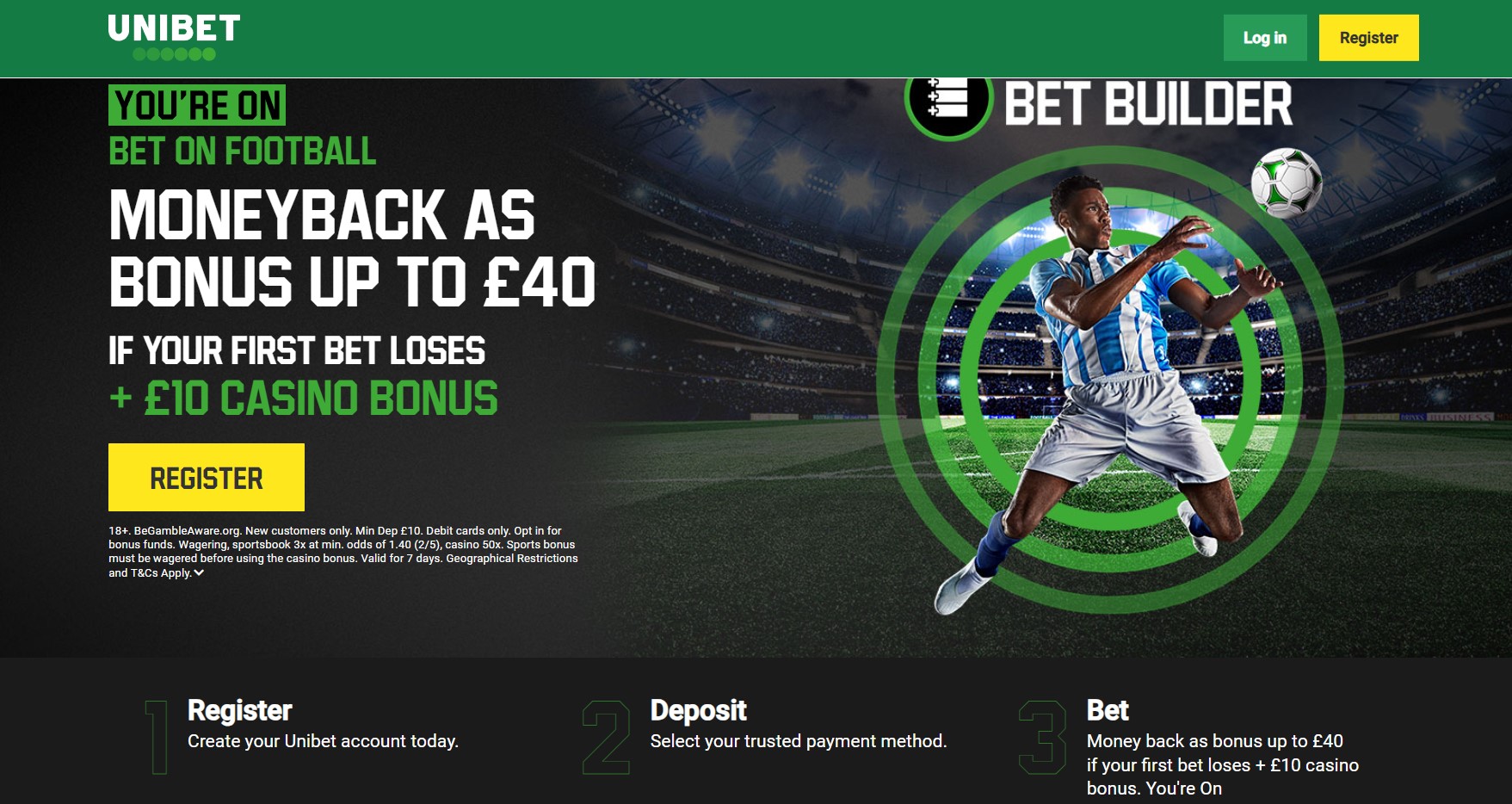 Unibet Promo Code: £40 Money Back in Free Bets