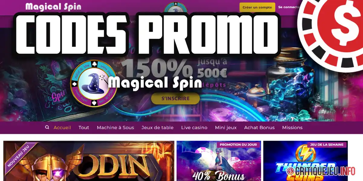 Codes Promo Magical Spin Casino [septembre 2025]