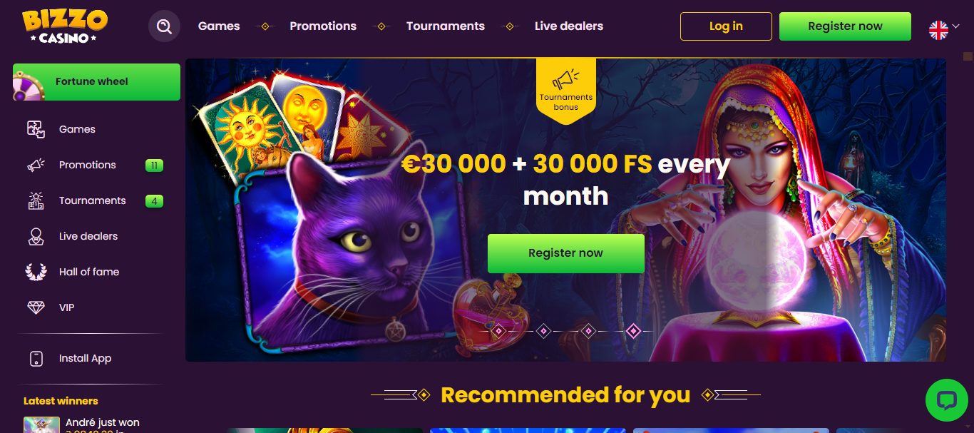 Bizzo Casino 2024- Giochi Bizzi e Vincite Con €100 Di Bonus
