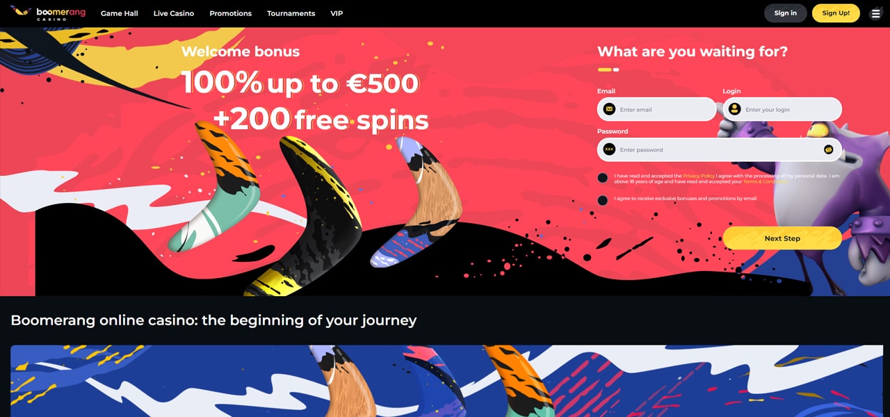 Boomerang Casino Review – Bonus $750 + 200 FS