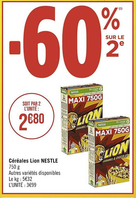 Promo Céréales Lion Nestlé chez Casino Supermarchés - iCatalogue.fr