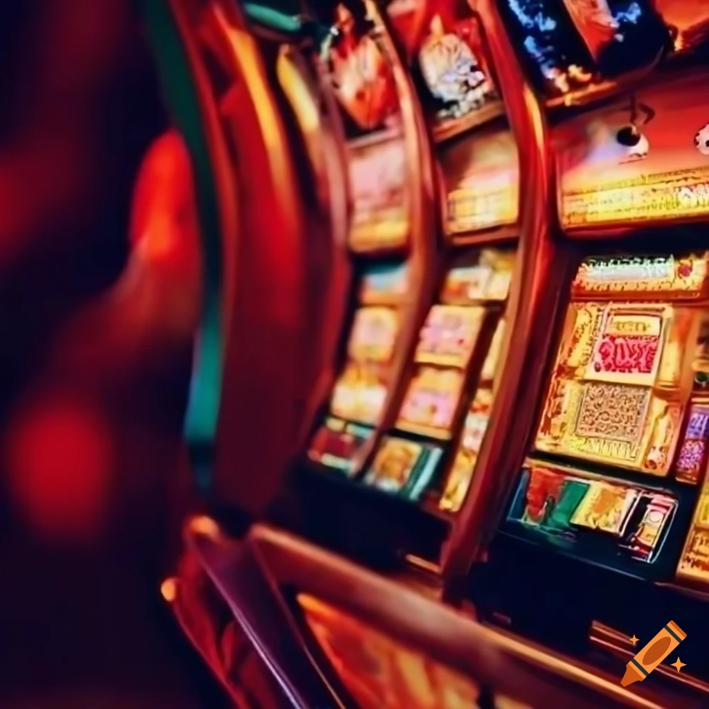 Close-up of a casino slot machine