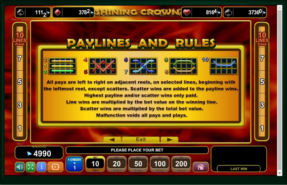Shining Crown slot på nett GRATIS - Spill Free Demo