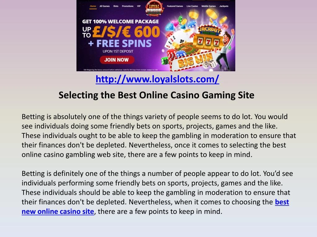 PPT - Selecting the Best Online Casino Gaming Site.pptx PowerPoint ...