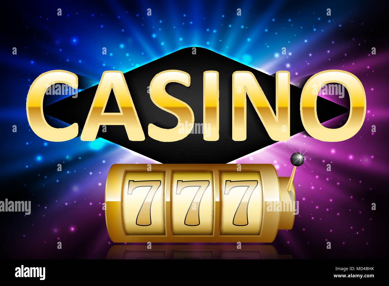 Jackpot shiny gold lucky casino lotto label with neon frame. Casino 777 ...