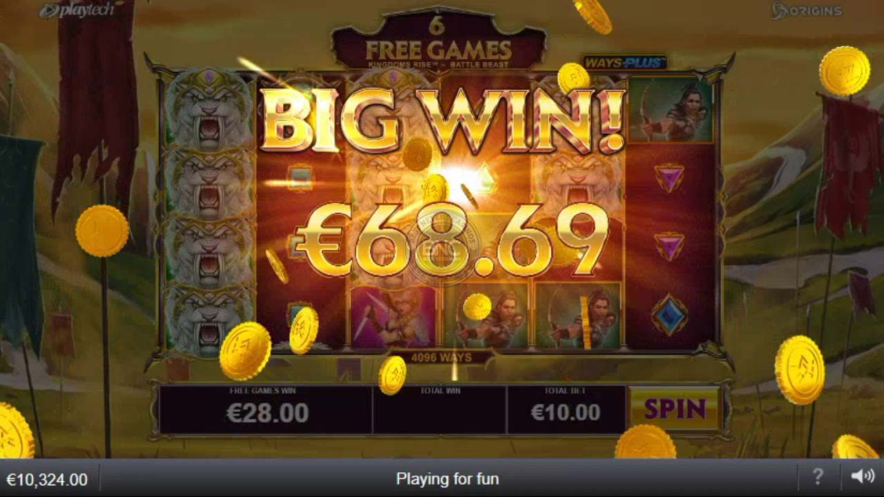 Kingdoms Rise Battle Beast Slot Review – 96.22% RTP – Playtech (2024)