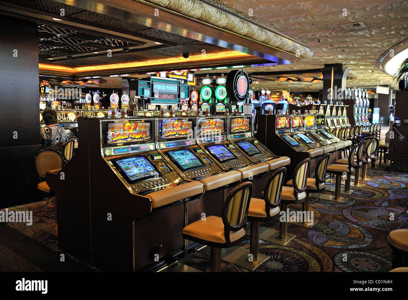 Slot machines in the 5-star Mirage Hotel, Las Vegas, Nevada, USA, North ...