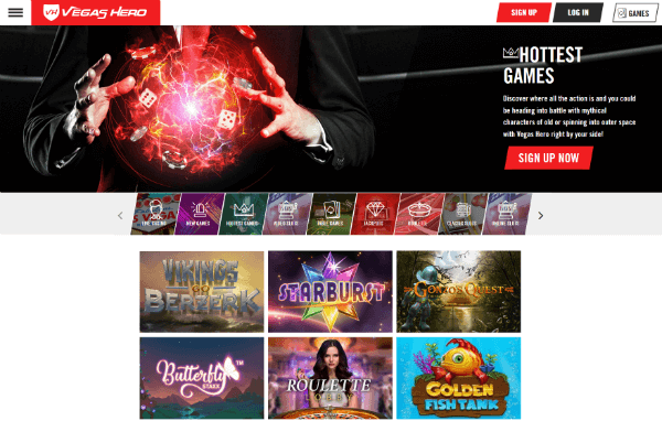 Vegas Hero Casino - Take Bonus C$1000 + 50 Free Spins
