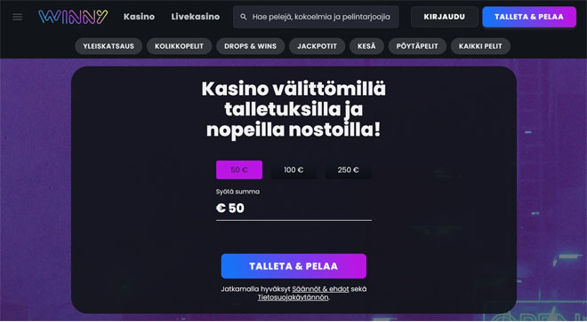 Winny Casino | Lue 3 Tärkeää Asiaa Ennen 10% Käteispalautusta