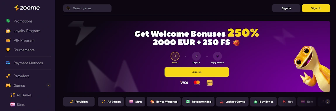 Zoome Casino Anmeldelse - September 2025 - Spil Uden Om Rofus